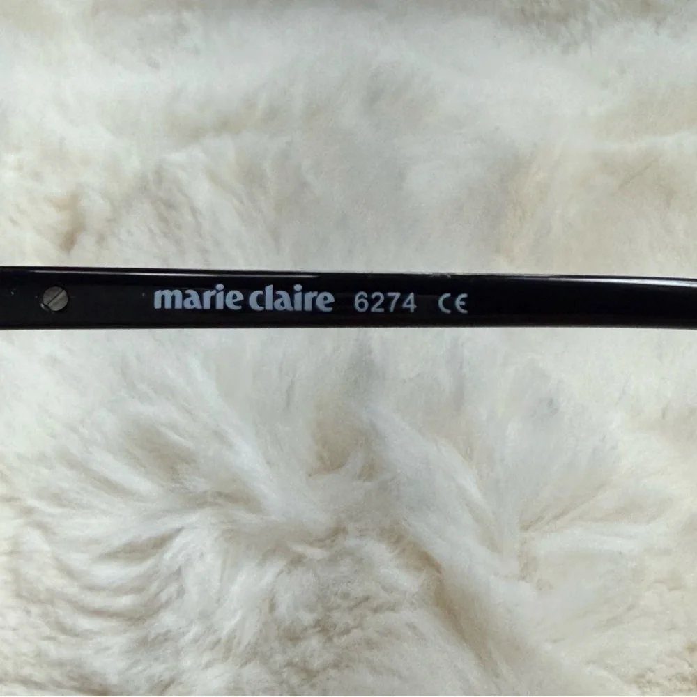 Marie Claire Satin Black & Gold Rectangular Eyeglasses Frames‎ | 54-16-140